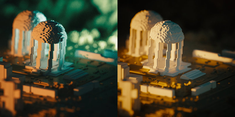 temple coupole en voxel